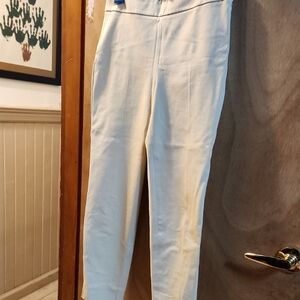 Cream High-Waisted Pants